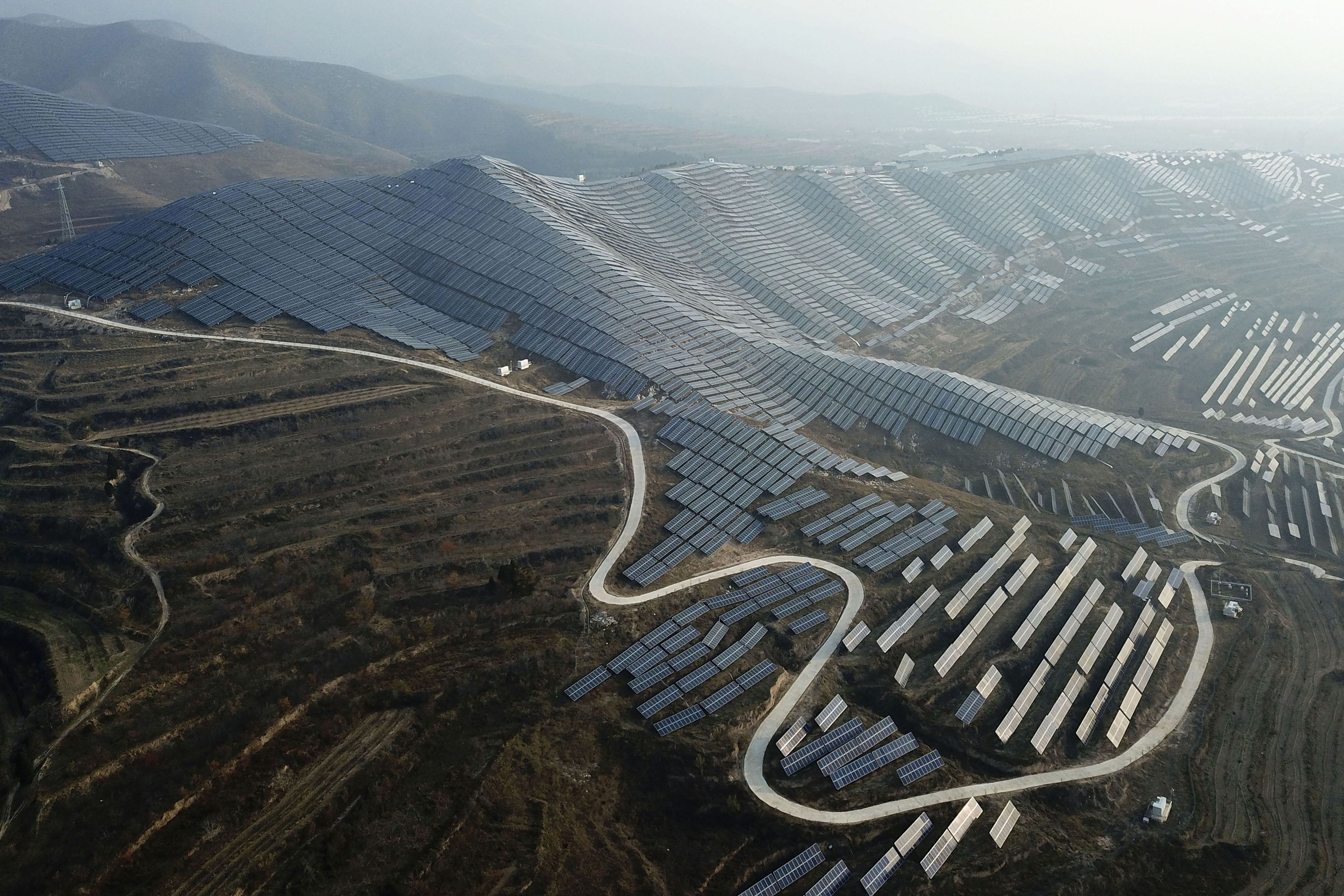 A huge solar farm in China