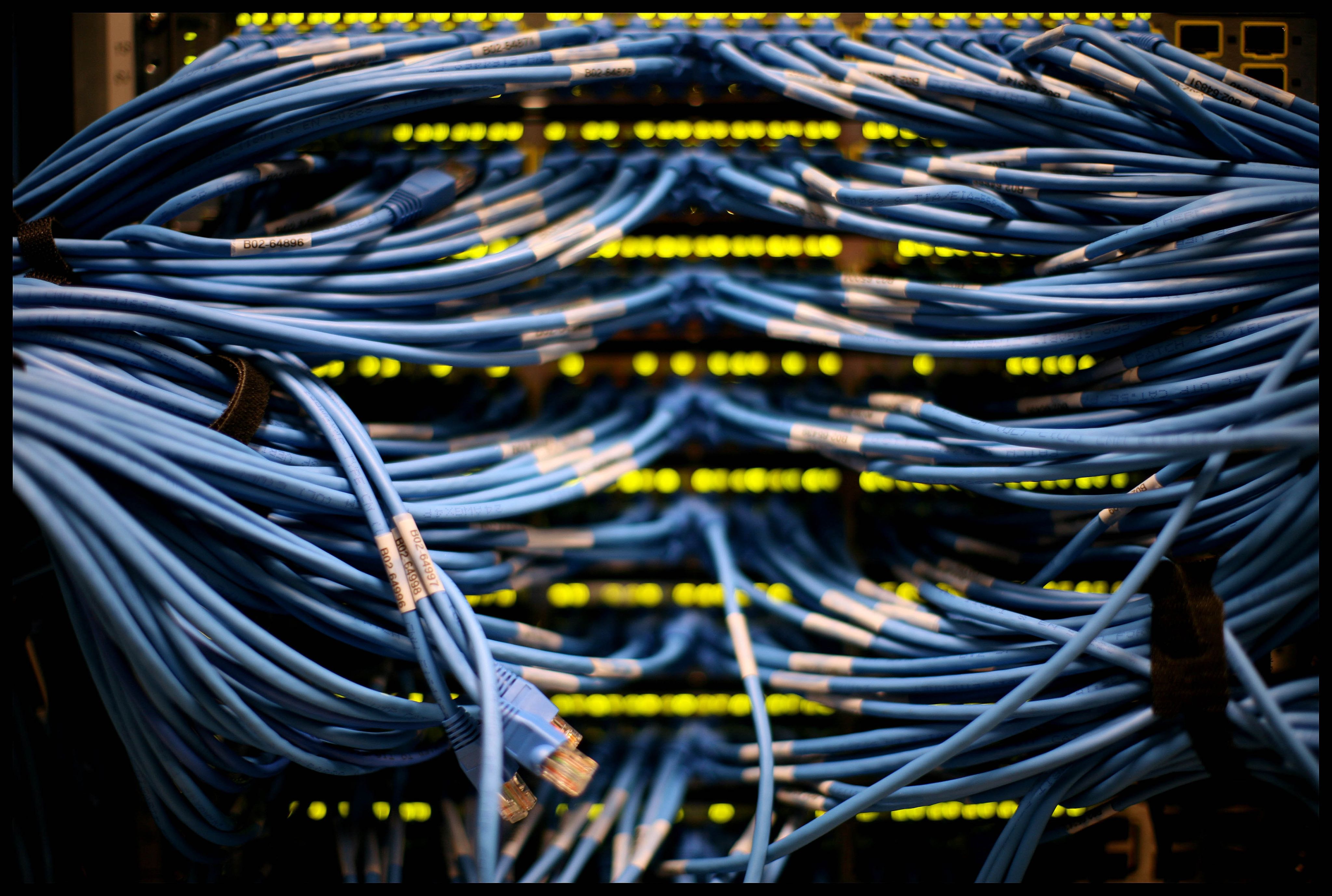 Server cables at a data centre 